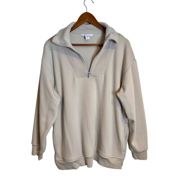 Athleta Retroplush Revive Abalone Half Zip Sweatshirt Large - Picture 6 of 12